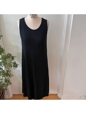 Vintage KRIZIA MAGLIA Black Midi Tank Dress Size 46 (10)‎